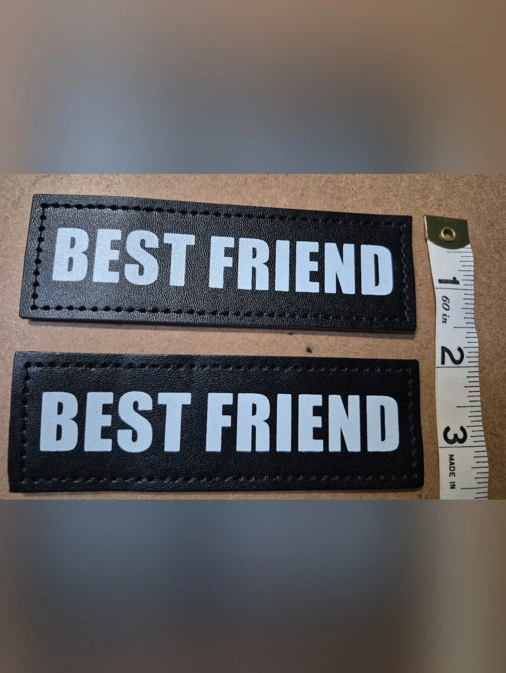Set Of 2 Best Friend Velcro Patches for Dog Vest Or Harness--black And White